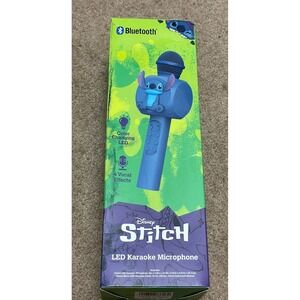 Disney Stitch Bluetooth LED Karaoke Wireless Microphone New‎ In box Color Change